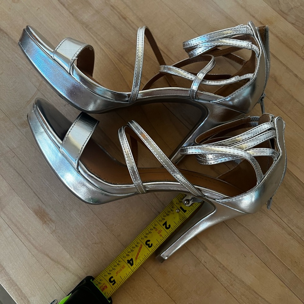 Silver Strappy Heels
